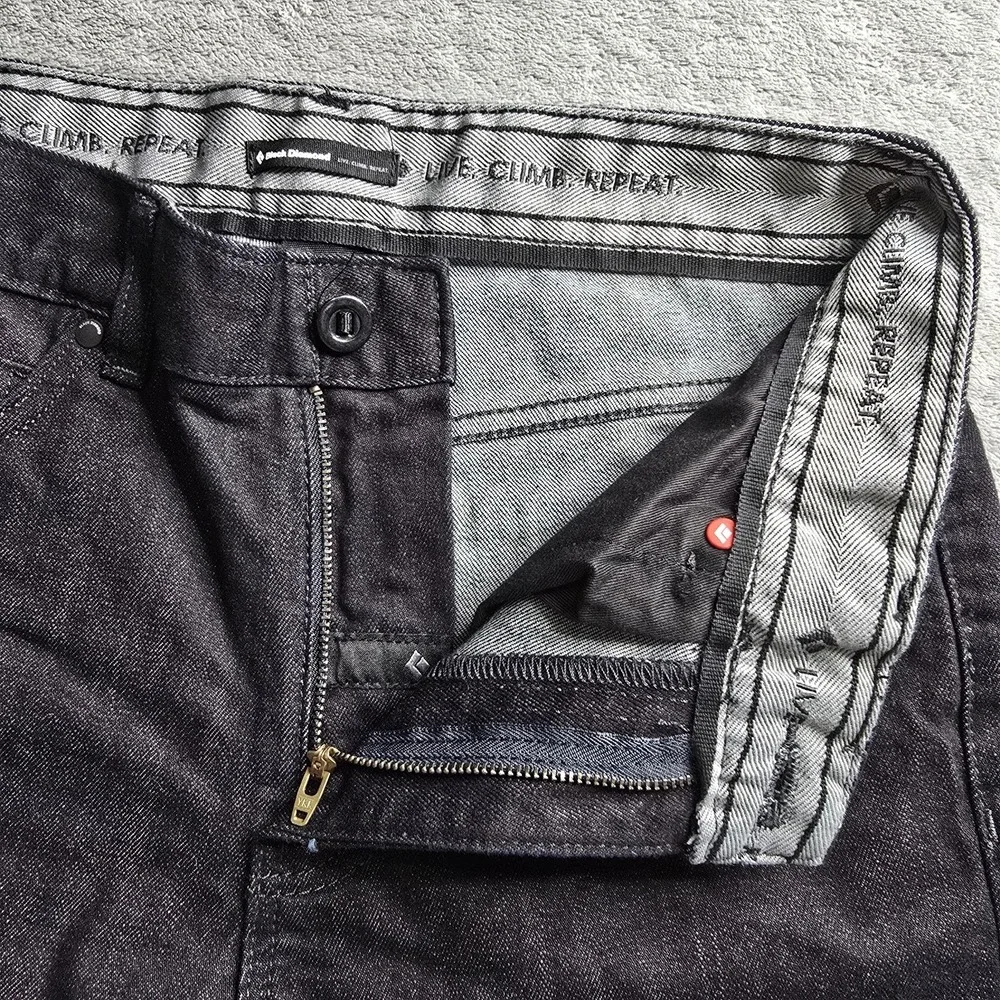 Black Diamond Equipment Mission Wool Denim Pants Mens 30x30 (30x29) Black Blue